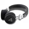 Guess Grained Classic Round Shape Wireless Bluetooth Over-Ear Headphones with ENC (Black)