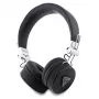 Guess Grained Classic Round Shape Wireless Bluetooth Over-Ear Headphones with ENC (Black)