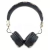 Guess Peony Script Round Shape Wireless Over-Ear Headphones with Bluetooth 5.3 and ENC (Black)