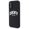 DKNY DKHMP16SSNYACH Hard Case for Apple iPhone 16 6.1 inch Black Silicone with White Printed Logo MagSafe