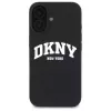 DKNY DKHMP16SSNYACH Hard Case for Apple iPhone 16 6.1 inch Black Silicone with White Printed Logo MagSafe