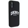 DKNY DKHMP16SSNYACH Hard Case for Apple iPhone 16 6.1 inch Black Silicone with White Printed Logo MagSafe