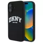 DKNY DKHMP16SSNYACH Hard Case for Apple iPhone 16 6.1 inch Black Silicone with White Printed Logo MagSafe
