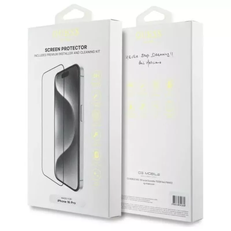 Guess GUTGP16LBOKGCIT iPhone 16 Pro 6.3 inch Screen Protector 2.5D Tempered Glass Clear