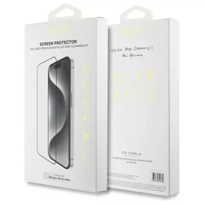 Guess GUTGP16XBOKGCIT iPhone 16 Pro Max 6.9 inch Screen Protector 2.5D Outline - Tempered Glass