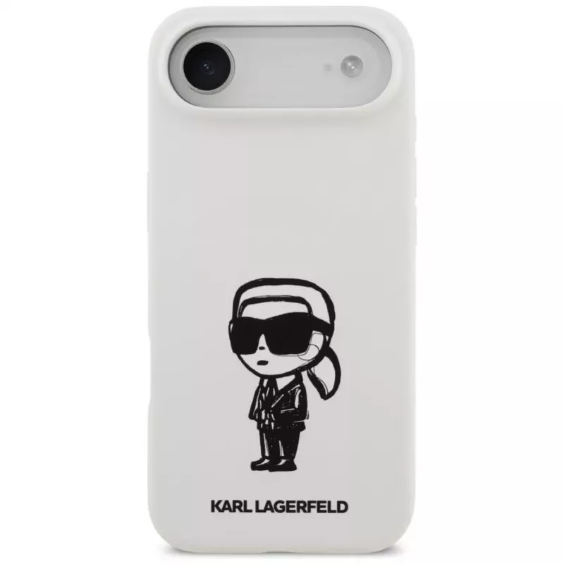 KARL LAGERFELD Silicone Case Karl Sketch & Logo MagSafe for iPhone 13 Pro Max White