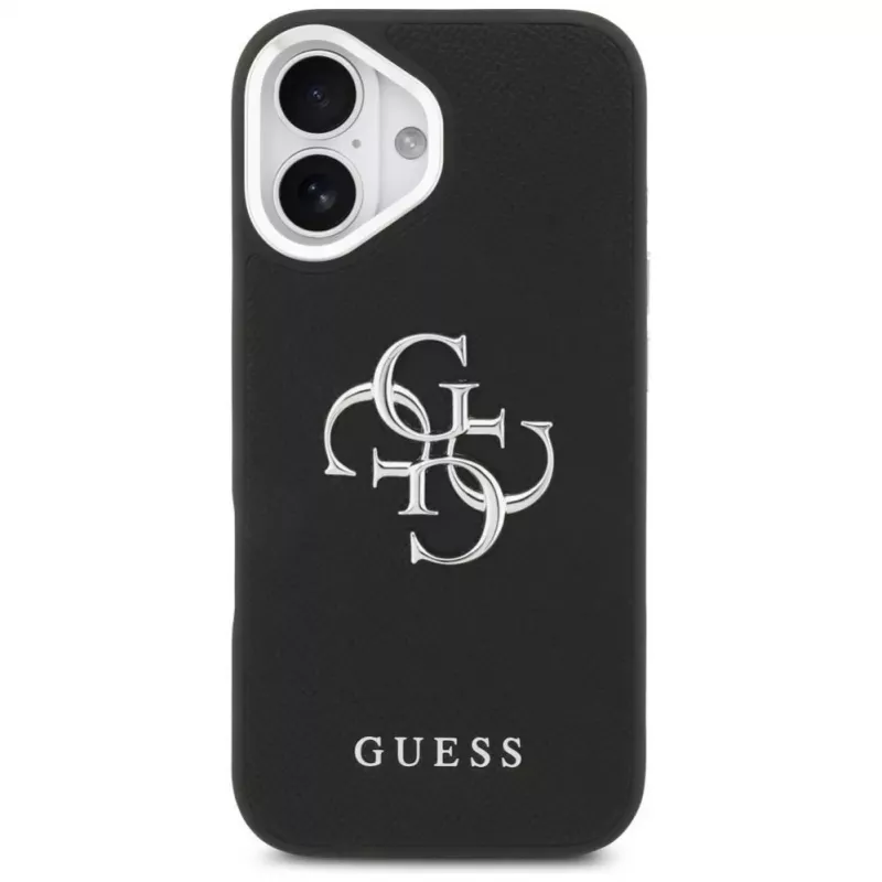 Guess Grained Big 4G Classic Logo Case for iPhone 17, Black