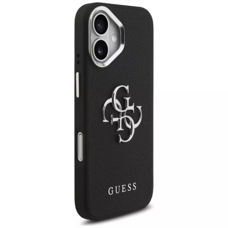 Guess Grained Big 4G Classic Logo Case for iPhone 17, Black