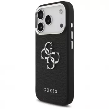 Guess Grained Big 4G Classic Logo Case for Apple iPhone 17 Pro, Black