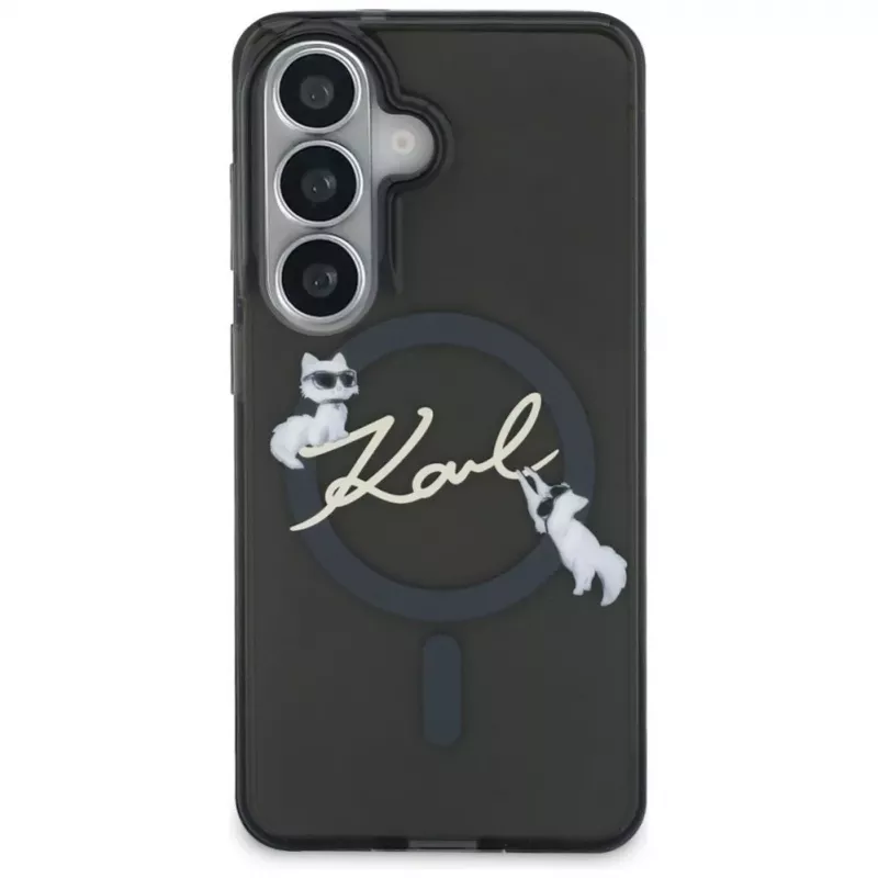 Karl Lagerfeld IML KC Script MagSafe Case for Samsung Galaxy S24 Ultra Black