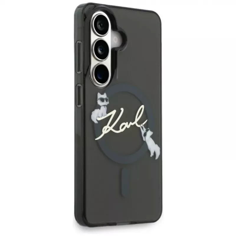 Karl Lagerfeld IML KC Script MagSafe Case for Samsung Galaxy S24 Ultra Black