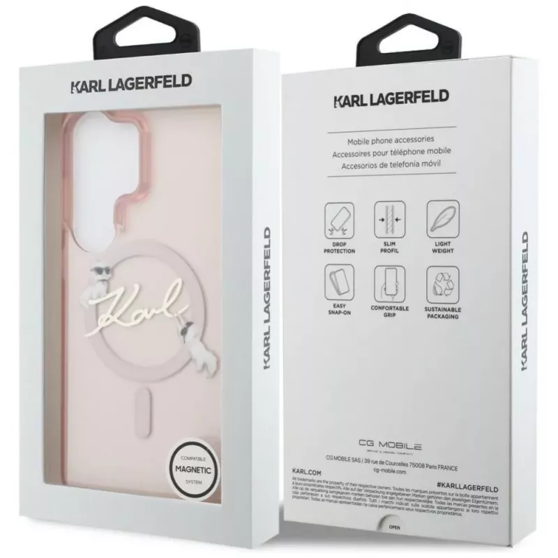 KARL LAGERFELD IML KC Script MagSafe Case for Samsung Galaxy S26 Ultra, Pink