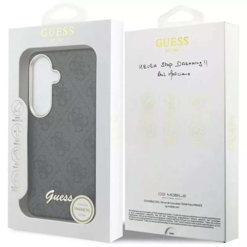 Guess 4G Script MagSafe Case for Samsung Galaxy S26 Black