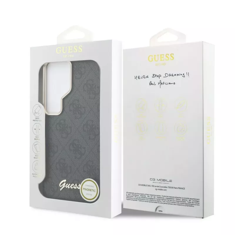 Guess 4G Script MagSafe Case for Samsung Galaxy S26 Ultra (Black)
