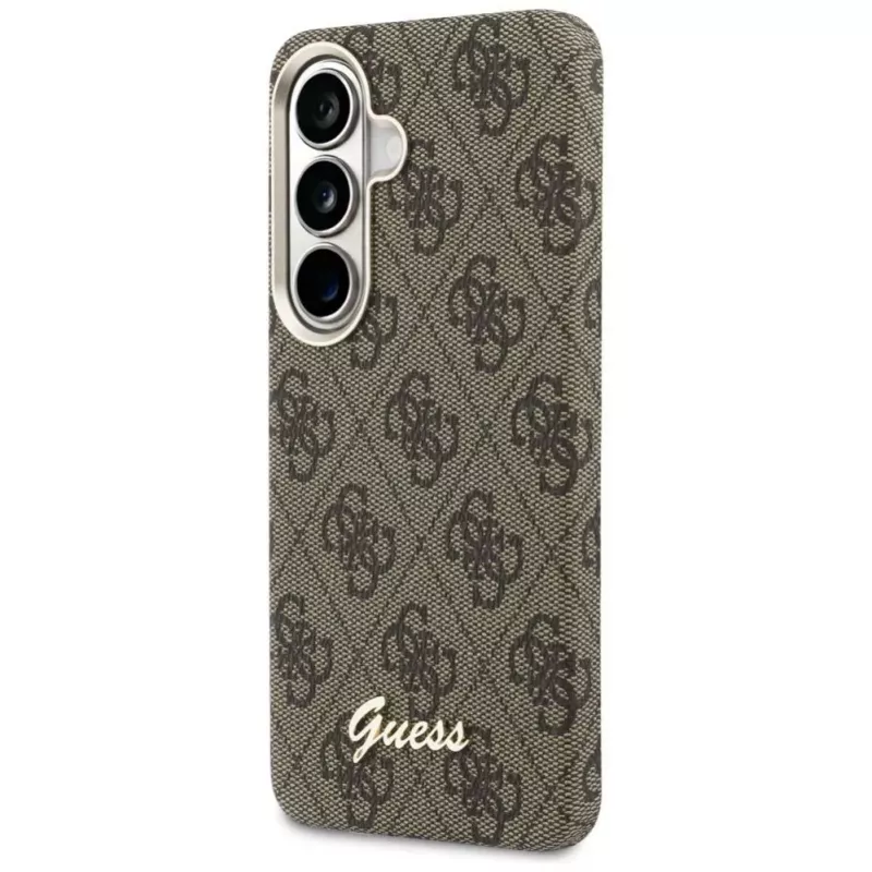 Guess 4G Script MagSafe Case for Samsung Galaxy S26 (Brown)