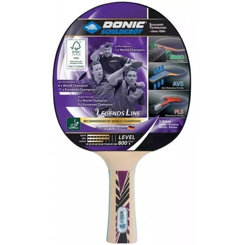 Donic Schildkröt Legends 800 Table Tennis Racket Pink, Wood