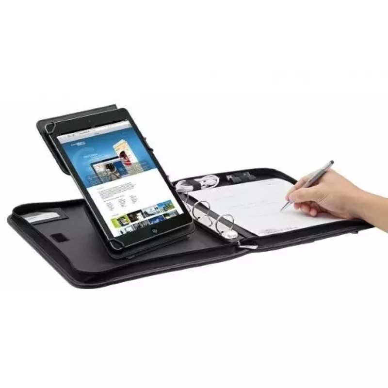 WEDO Organizer ELEGANCE - Zippered Case for Tablet - Synthetic Leather, Textured Nylon - Black - 10.5