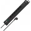 Brennenstuhl Premium-Line Power Strip 6-Way, 3m Cable, Black, Schuko Socket, Illuminated Switch, Child Protection