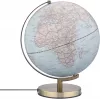 TROIKA Globus STELLAR LIGHT TOUCH Political World Globe with LED Light, Touch Sensor, USB Powered, Light Blue, Silver Base, 14 cm Diameter