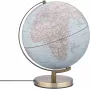 TROIKA Globus STELLAR LIGHT TOUCH Political World Globe with LED Light, Touch Sensor, USB Powered, Light Blue, Silver Base, 14 cm Diameter