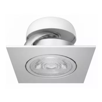 SYNERGY21 Helios LED Recessed Ceiling Spot Silver - Square + Tilting - Warm White 5W 400lm