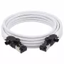 Synergy21 Patch Cable RJ45, CAT6A 500MHz, 2m, White, S/FTP, Slimline Round d=4.5mm, TPE/LSZH (Superflex), AWG28, with CAT7 Raw Connector, Rotatable Connector