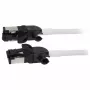 Synergy21 Patch Cable RJ45, CAT6A 500MHz, 5m, White, S/FTP, Slimline Round d=4.5mm, TPE/LSZH (Superflex), AWG28, with CAT7 Raw Cable, Rotatable Connector
