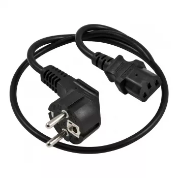 SYNERGY21 Power Cord 230V Schuko CEE7 Plug to IEC C13 Socket, 1.8m, Black (S218200)