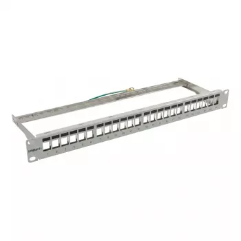 Synergy 21 Keystone Patch Panel 19 Inch 24 Port 1U Unloaded Light Grey 94 mm Depth
