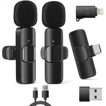 RealPower HS-1 Wireless Microphone System - 2 Dynamic Handheld Microphones & 1 UHF Receiver (863-865 MHz) - 30m Range - USB-C Rechargeable Receiver - 495513