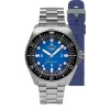 Ruhla 1929 NVA Kommando 4960M-3 SET Automatic Watch 40mm Black Dial Leather & NATO Strap