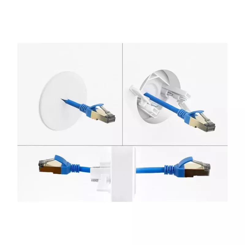 Delock Silicone Cable Grommet Round Ø 65 mm for Wall / Table Mounting White