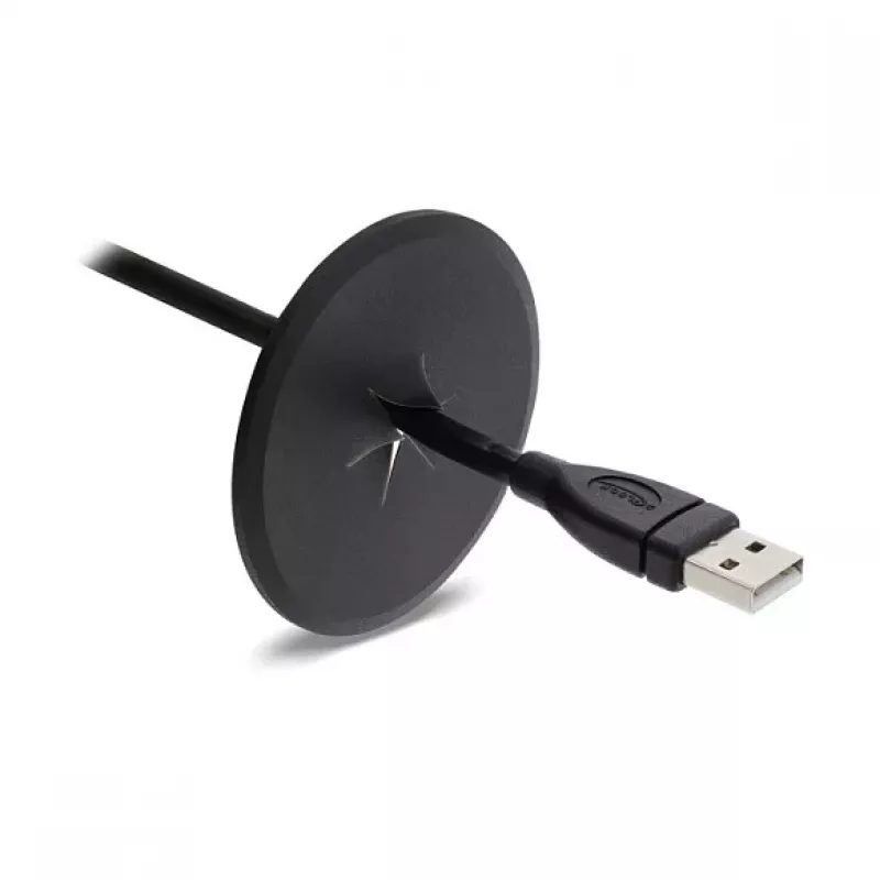 Delock Silicone Cable Grommet Round Ø 65 mm for Wall Mount / Desk Mount White / Black