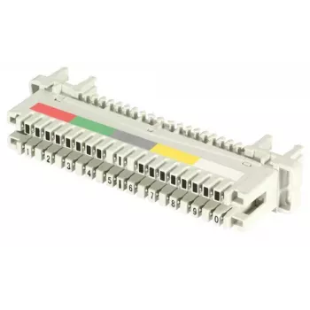 EFB Elektronik LSA Connection Block 2/10 to 10DA for Round Bar Mounting, without Color Code
