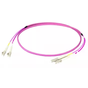EFB Elektronik Duplex Jumper LC-LC 50/125 µm OM4 LSZH Erika Violet Flat Twin 3x5mm 0.5m