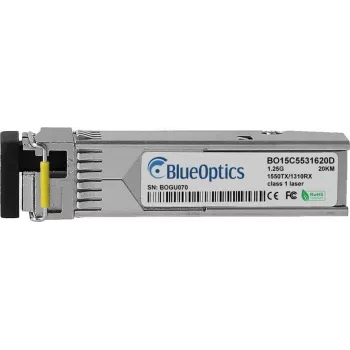 BlueOptics Hirschmann M-SFP-BIDI Type A LX/LC EEC Compatible SFP Transceiver, LC-Simplex, 1000BASE-BX-D, Singlemode Fiber, TX1550nm/RX1310nm, 10km, DDM, 0°C to +70°C