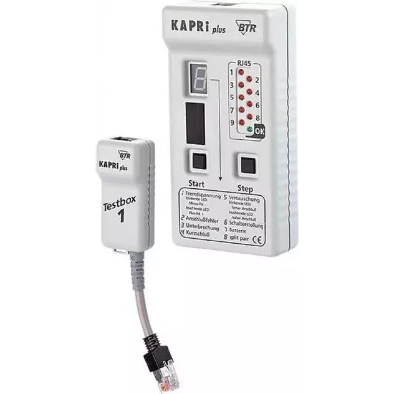 METZ CONNECT KAPRI Plus Cable and Connection Tester with Testbox 1 - Network and ISDN Cable Tester (130670-E)