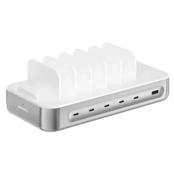 4smarts Team 100W 5xUSB-C Charging Station with 6 Cables Silver