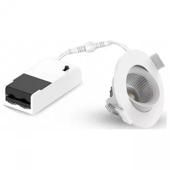 LEUCHTEK GMBH SPR-6W-XWW Recessed LED Spotlight, IP44, Aluminium, Swiveling, Selectable Light Color