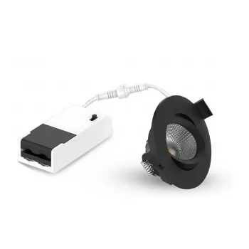 LEUCHTEK GMBH SPR-6W-XWB LED Recessed Spotlight, IP44, Aluminum, Swiveling, Selectable Light Color (3000K/4000K/6000K), 6W