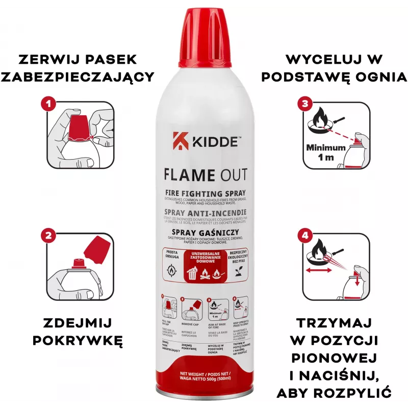 Kidde KFS-500 Flame Out Fire Extinguishing Spray 500 ml