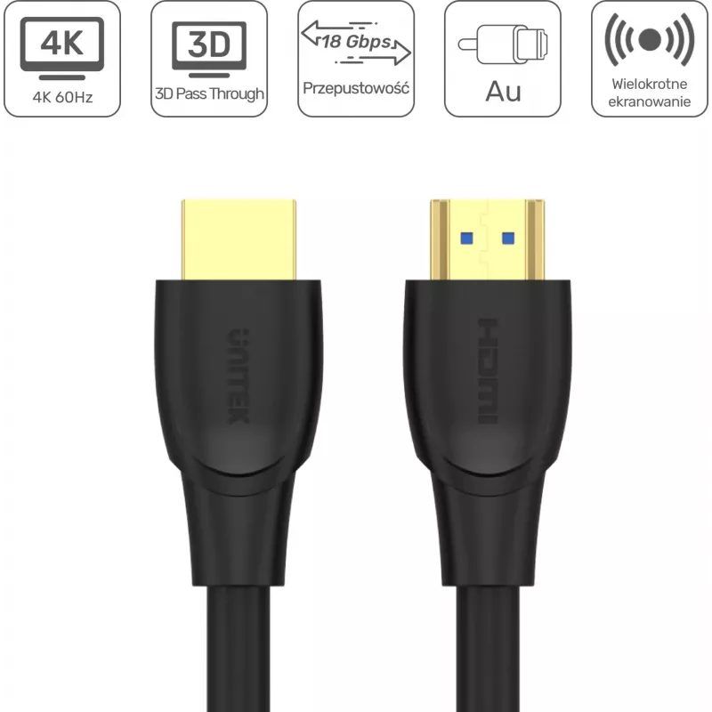 UNITEK HDMI 2.0 Cable 20m 4K 18Gbps Black