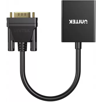 UNITEK VGA to HDMI Adapter Full HD 1080p Black 15cm