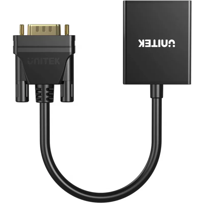 UNITEK VGA to HDMI Adapter Full HD 1080p Black 15cm