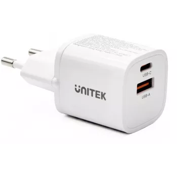 UNITEK 33W USB-A USB-C Wall Charger White