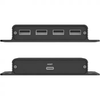 UNITEK USB-C to 4x USB-A Extender over Ethernet, up to 150m, 480Mbps, Black