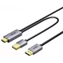 UNITEK HDMI to DisplayPort 4K Cable with USB-A Power, 1.8m, Black