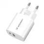 Wozinsky WGWCW 20W USB-A USB-C Wall Charger - White