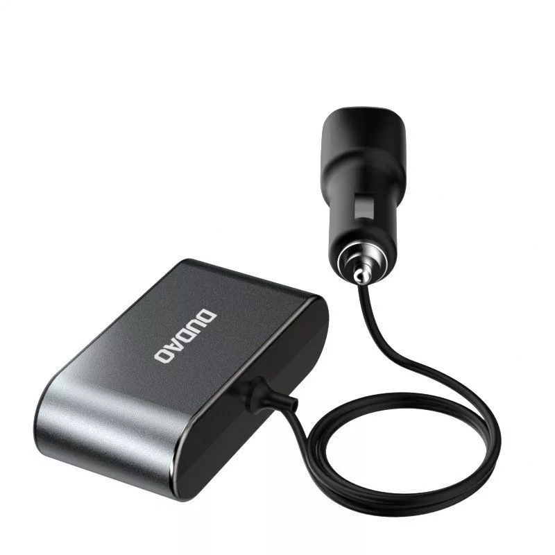 Dudao Car Charger 2x USB / 3x Cigarette Lighter Splitter Black (R1Pro black)