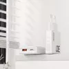 Dudao A30EU GaN 30W USB-C USB-A Wall Charger with USB-C to USB-C Cable 1m White